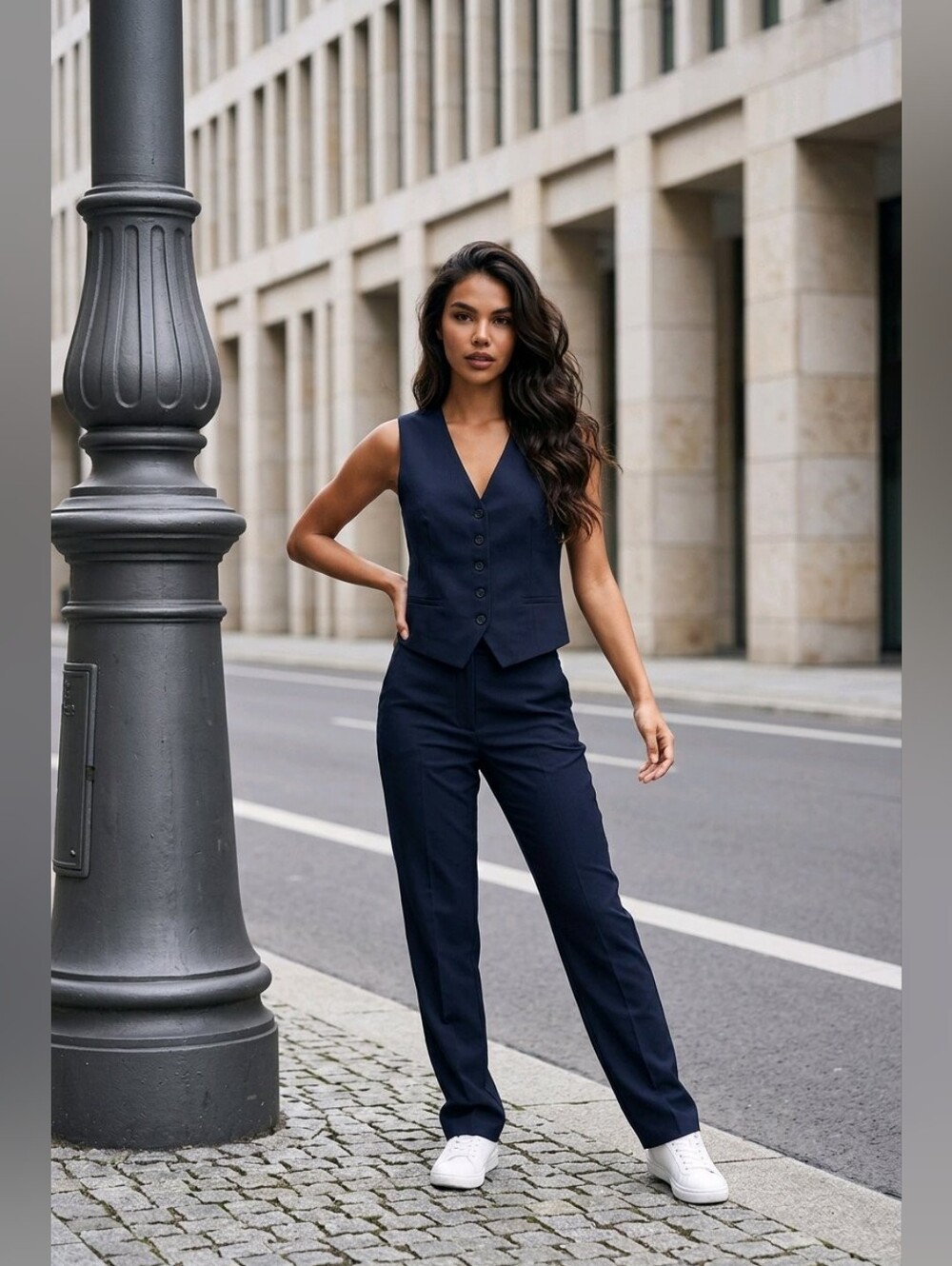 NWT Zara Vest, US S, Navy Blue